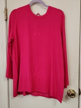 Belle by Kim Gravel Bright Pink Crewneck Tunic